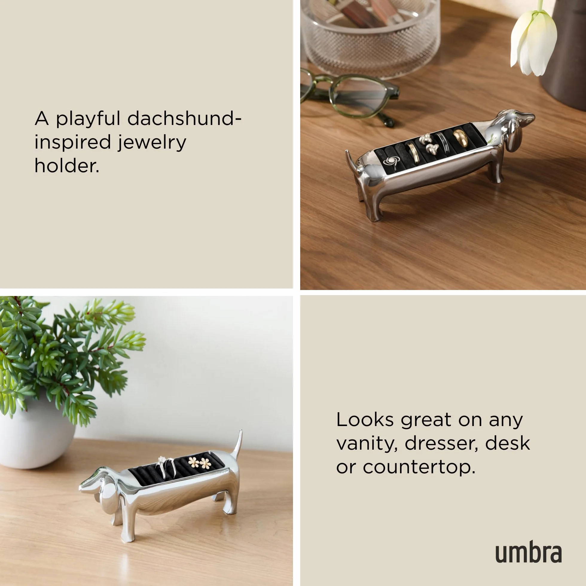 Umbra Uchwyt na pierścień Dachsie, chrom