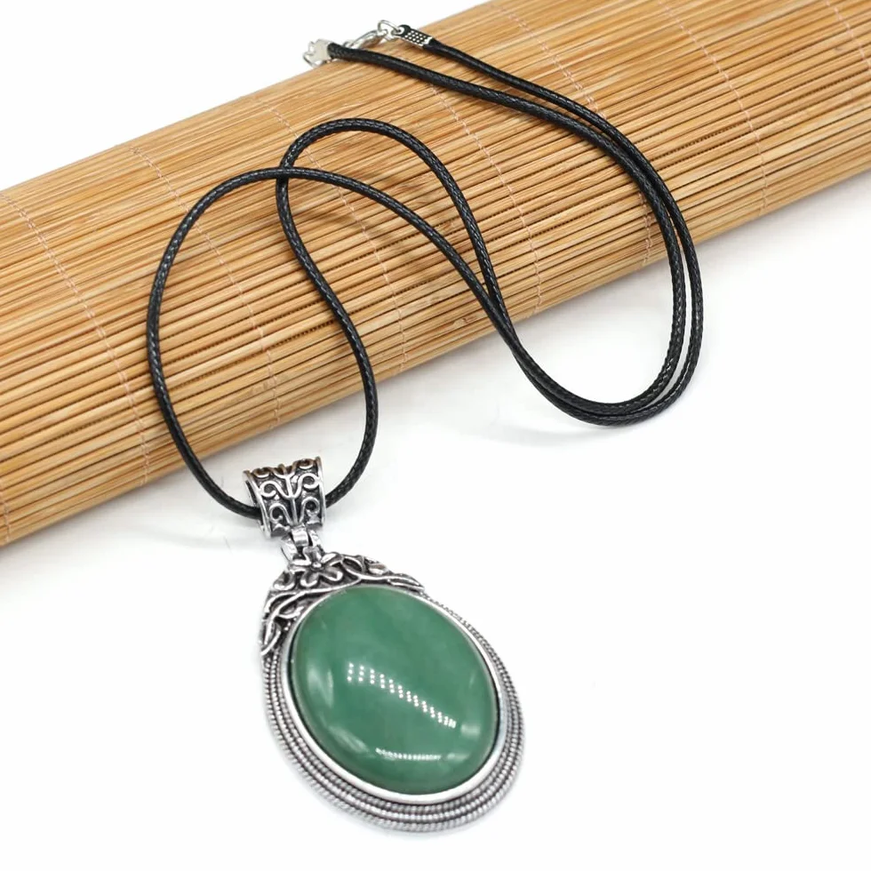 Charms naszyjnik z muszli Abalone naturalny klejnot kamień różany różowy wisiorek kwarcowy etniczne szykowne naszyjniki dla kobiet biżuteria (Size : 55cm, Color : Black Agate)