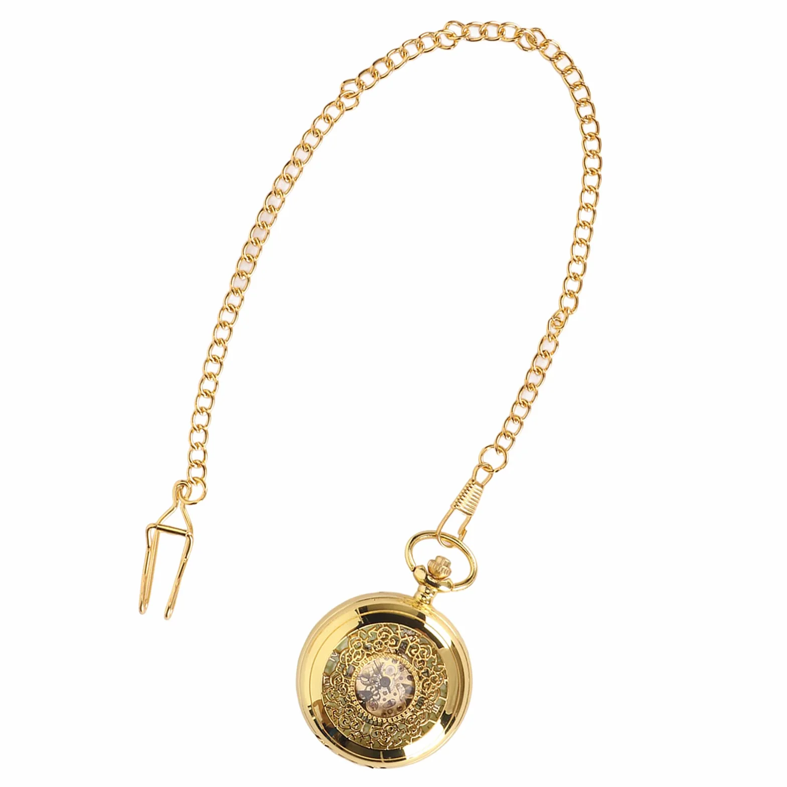 Mechanical Pocket Watch Hand Wind Pocket Zegarek Luminous Skeleton Zegarek z łańcuchem dla Mężczyzn Women Vintage Style
