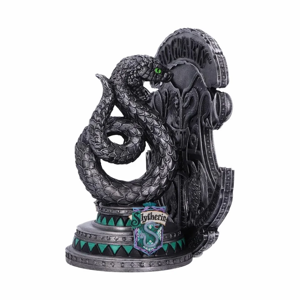 Nemesis Now Oficjalnie licencjonowana podpórka do książek Harry Potter Slytherin 20 cm srebrna