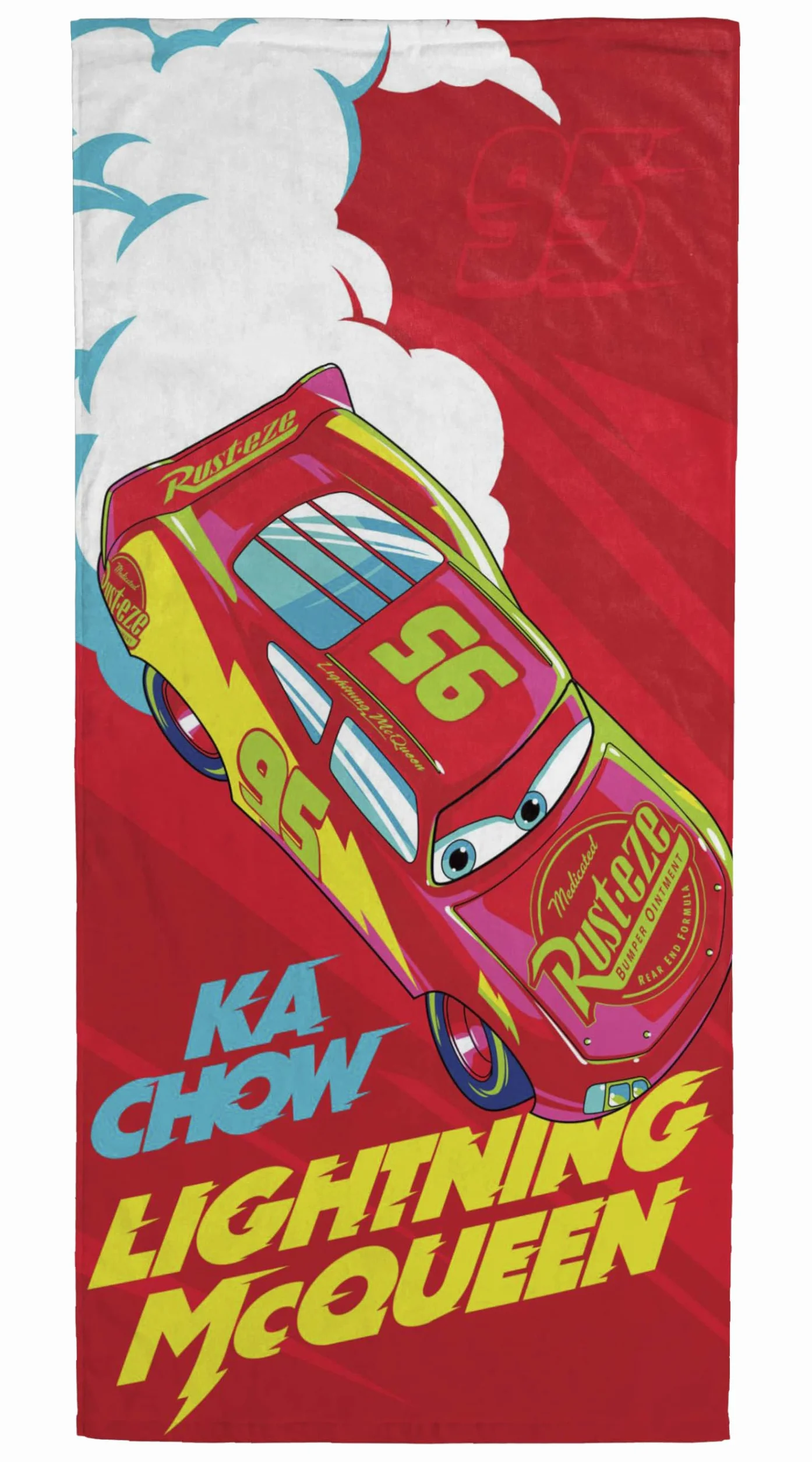 Jay Franco Disney Cars Ręcznik Plażowy Bawełniany 71 x 147 cm Czerwony