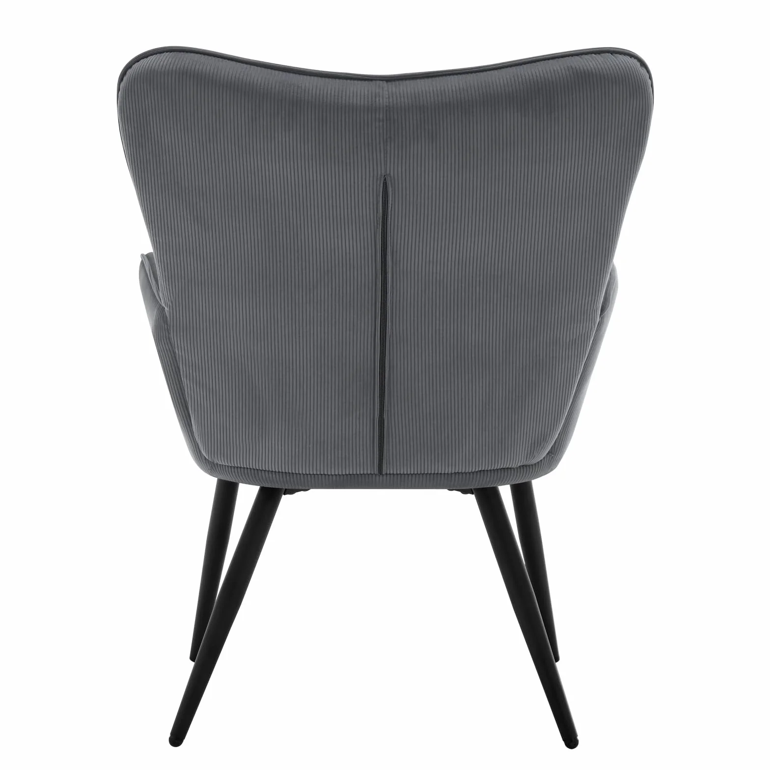 WOLTU fotel z uszami nowoczesny do salonu metalowe nogi tkanina aksamitna 63,5 x 51 x 87 cm ciemnoszary