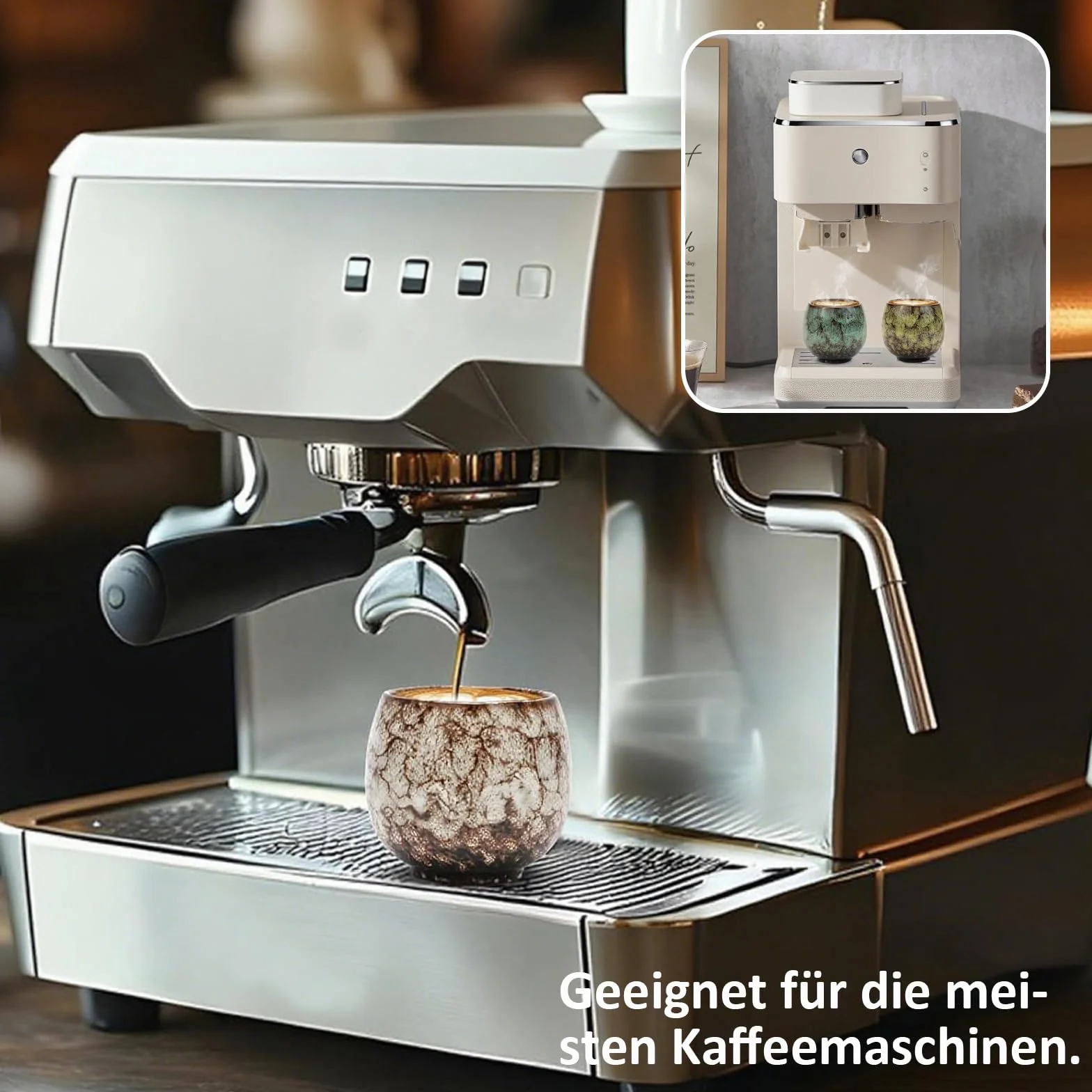 Zestaw filiżanek do espresso ceramiczne 5 x 110 ml grube ścianki