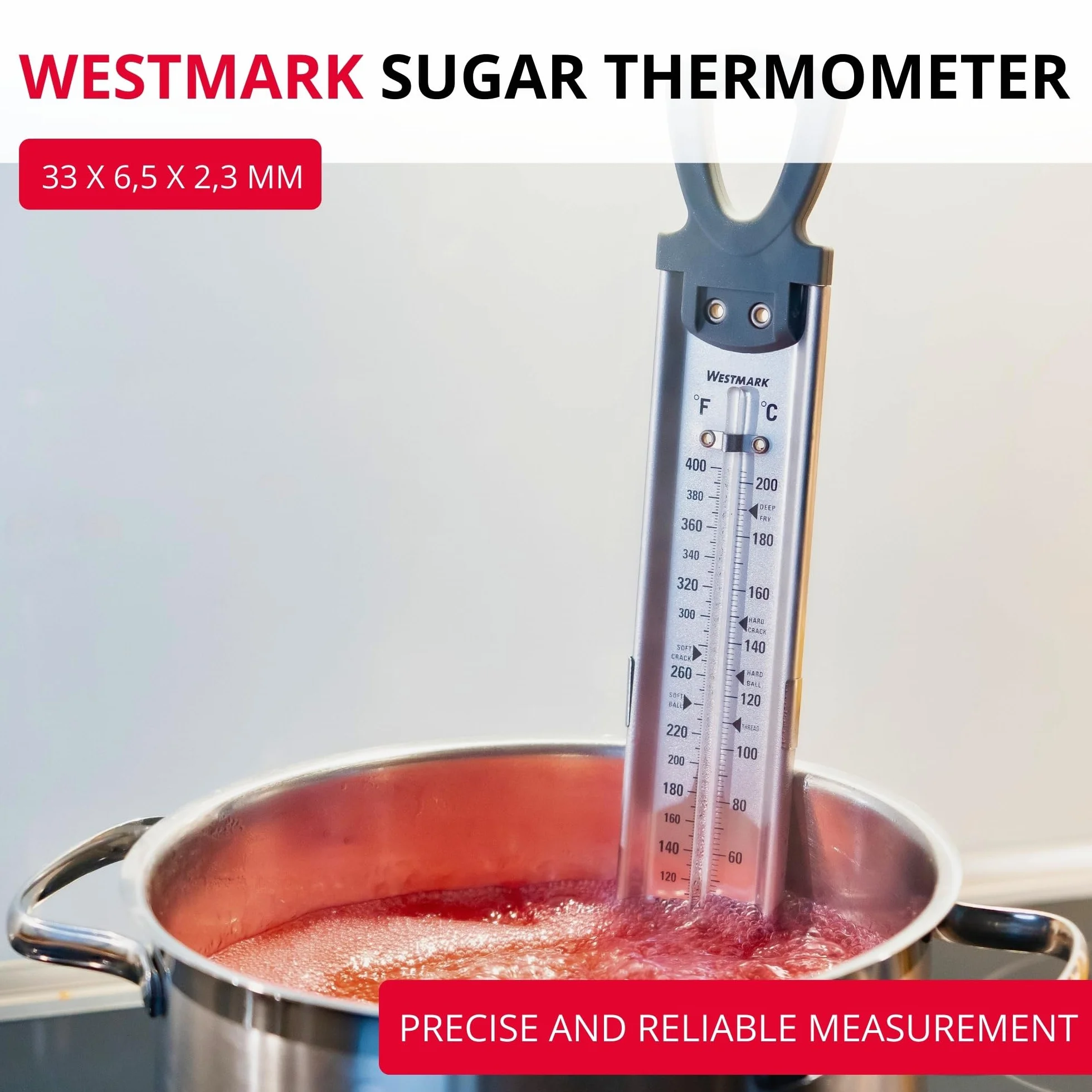 Westmark Termometr Kuchenny ze Stali Nierdzewnej, Regulowany Zacisk, Srebrny