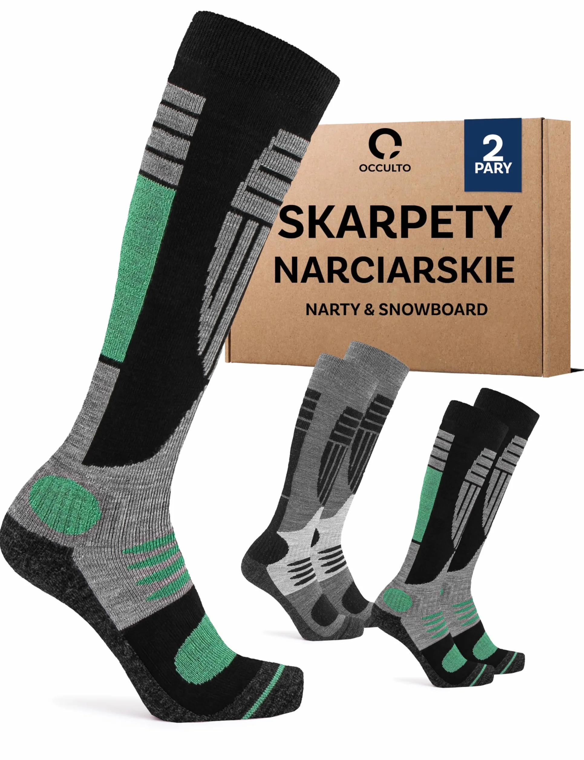 Occulto skarpety narciarskie męskie 2 pack, 4 pack (model: Felix)