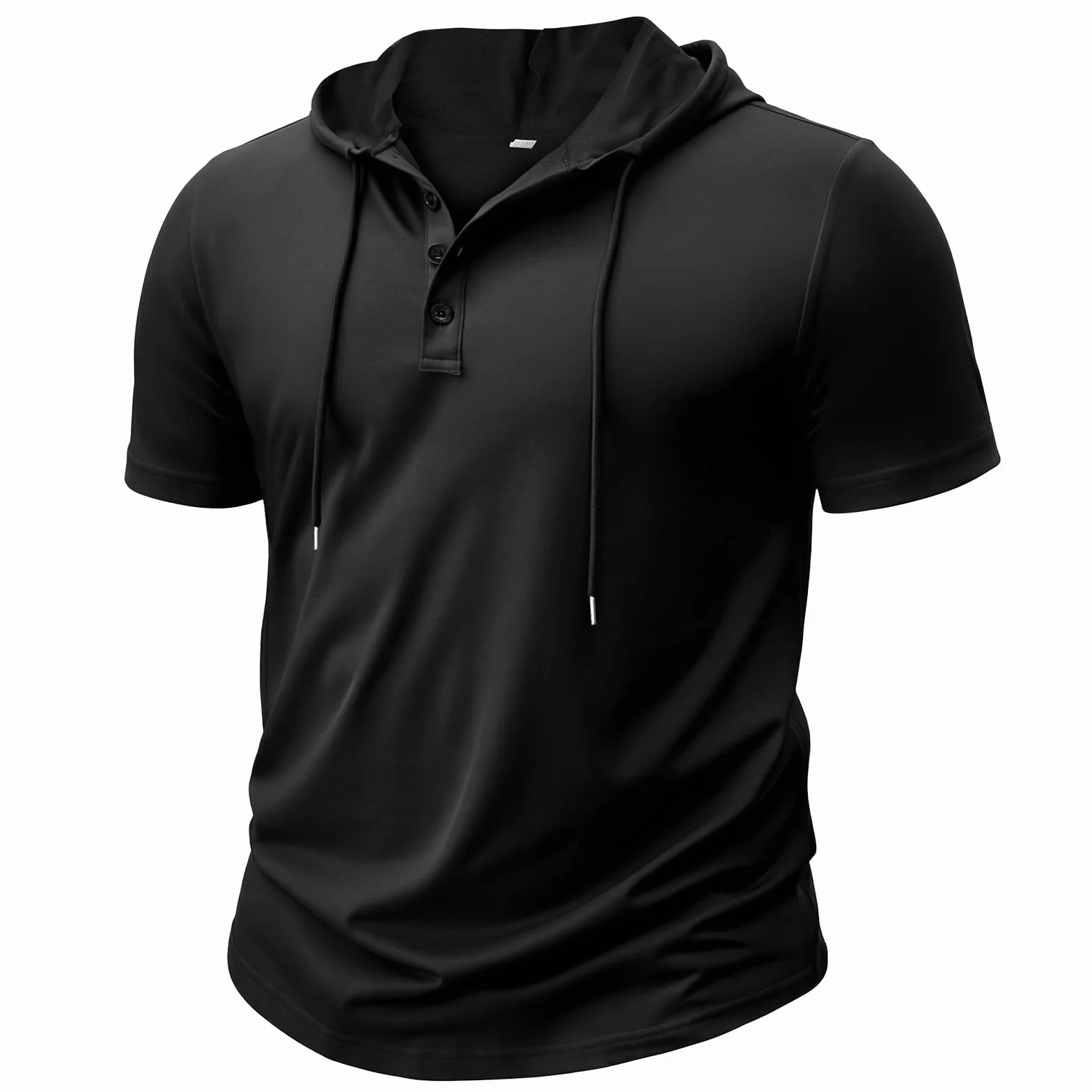 Męska bluza z kapturem z krótkim rękawem, sportowa bluza z kapturem z krótkim rękawem, oddychająca bluza z kapturem, koszula letnia, sportowa podkoszule, bluza z kapturem, na trening, siłownię