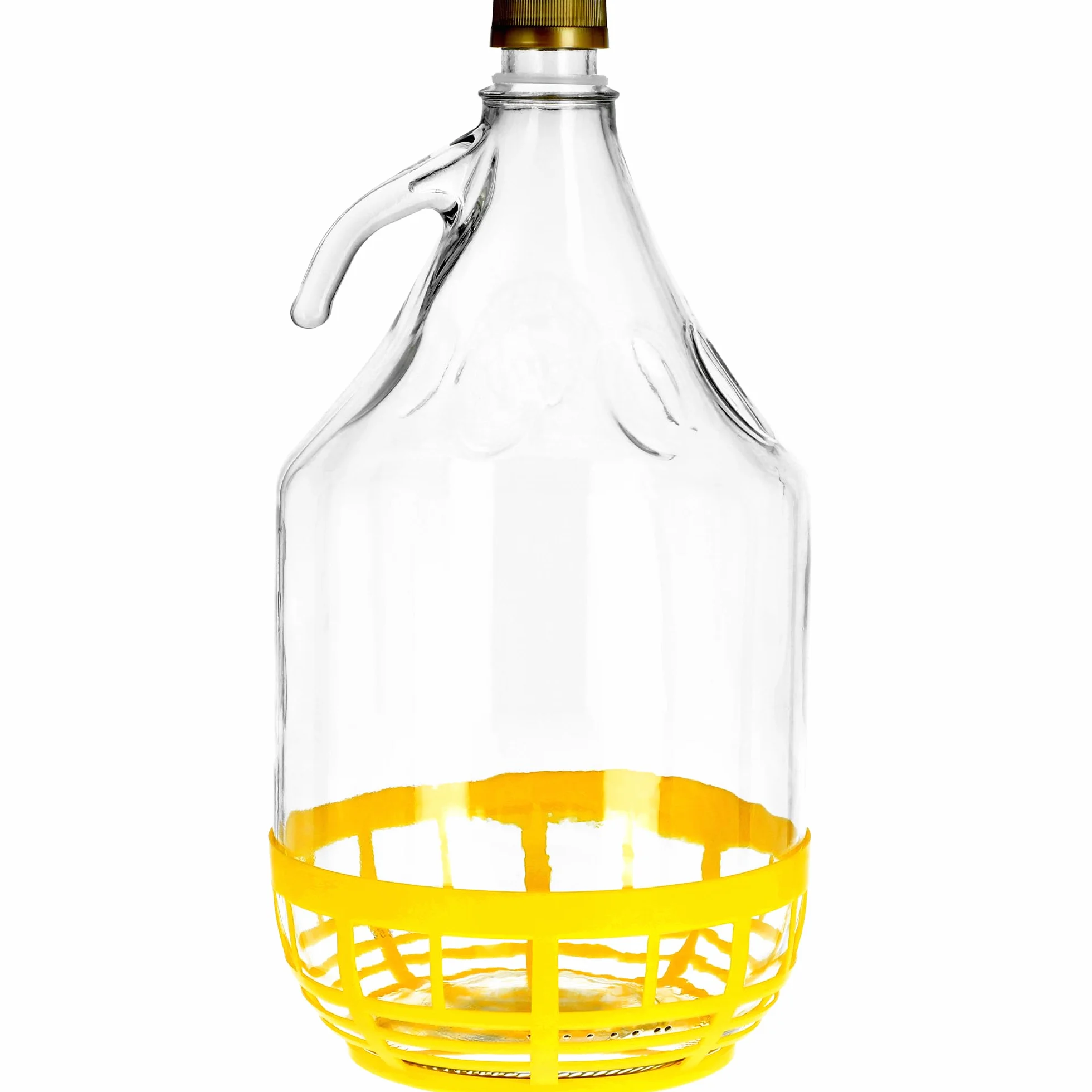 KADAX Zestaw 2 szt. gąsior szklany do wina 5 l z koszem ochronnym, fermentacyjny, do nastawu i przechowywania, stabilny i łatwy w czyszczeniu