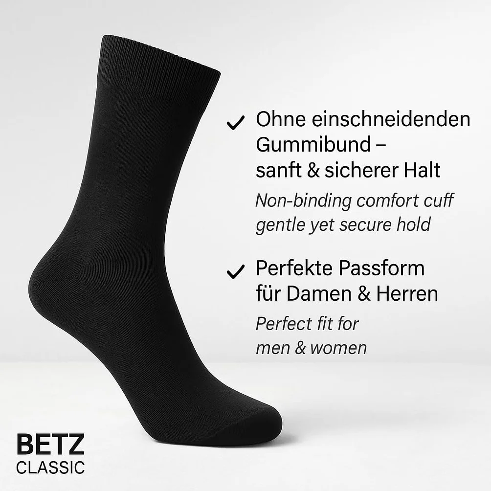 Betz 10|20|30 par skarpet dla kobiet i mężczyzn – bawełna z komfortowym ściągaczem bez uciskających szwów – klasyczne – rozmiary 35 – 50 kolorów czarny, biały, szary