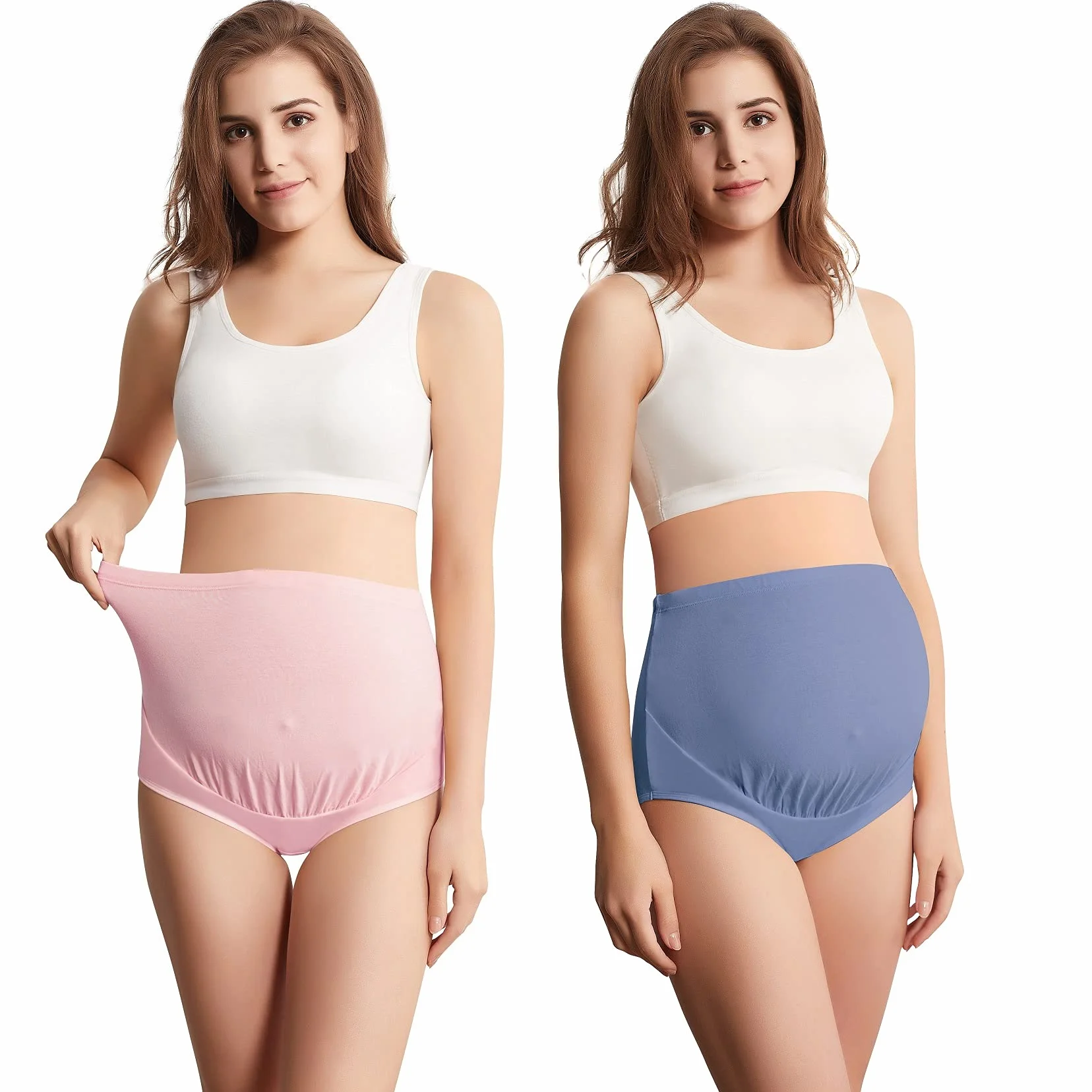 Mama Cotton Krótkie Kobiety Majtki ciążowe z wysokim stanem (3 w zestawie)