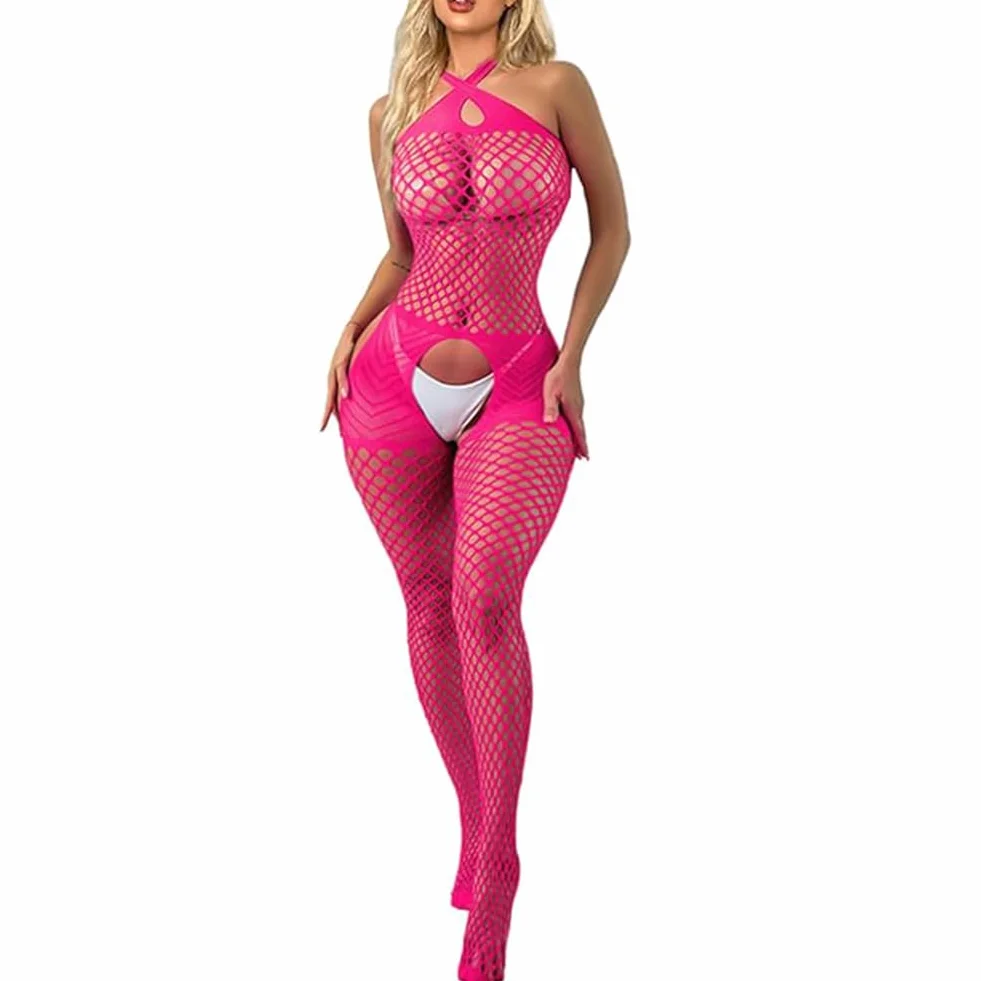 V-Ting Seksowna Bielizna Damska na – Bielizna z Otwarciem, Seksowna Bielizna dla Kobiety, Bodystocking Otwarty, Erotyczna Bielizna Damska, Zestaw Bielizny Damskiej Żółty, S-L