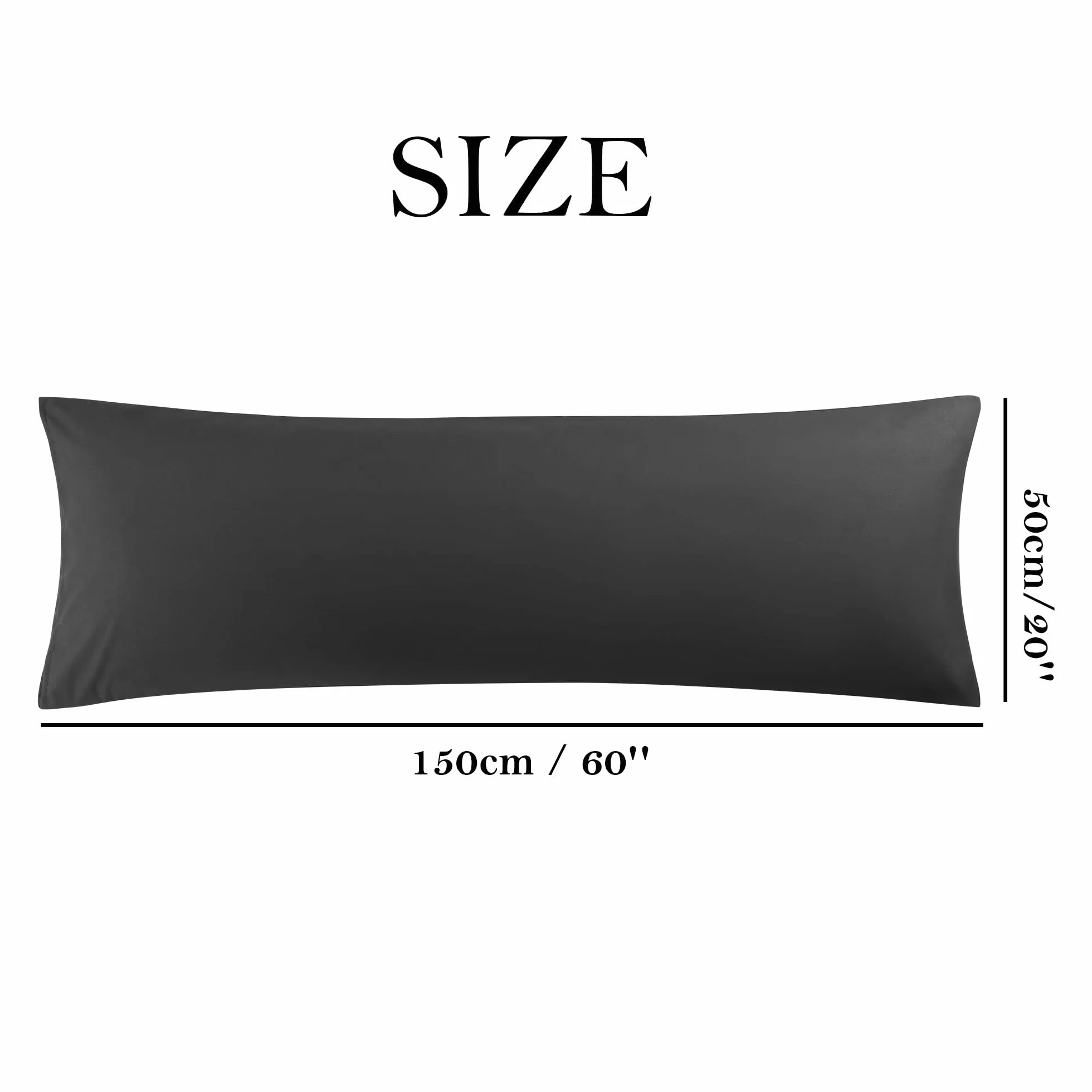 PiccoCasa Poszewka na poduszkę 50x150 cm z mikrofibry, czarna