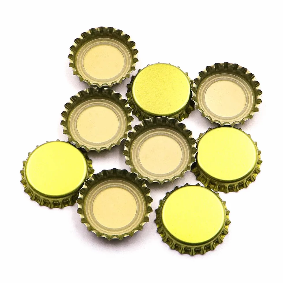 Crown Caps,kapsle do butelek piwa,opakowanie 100 sztuk, idealne do warzenia piwa w domu,wysokiej jakości metalowe kapsle do butelek,używaj z zakrętką do butelek/młotkiem do warzenia piwa