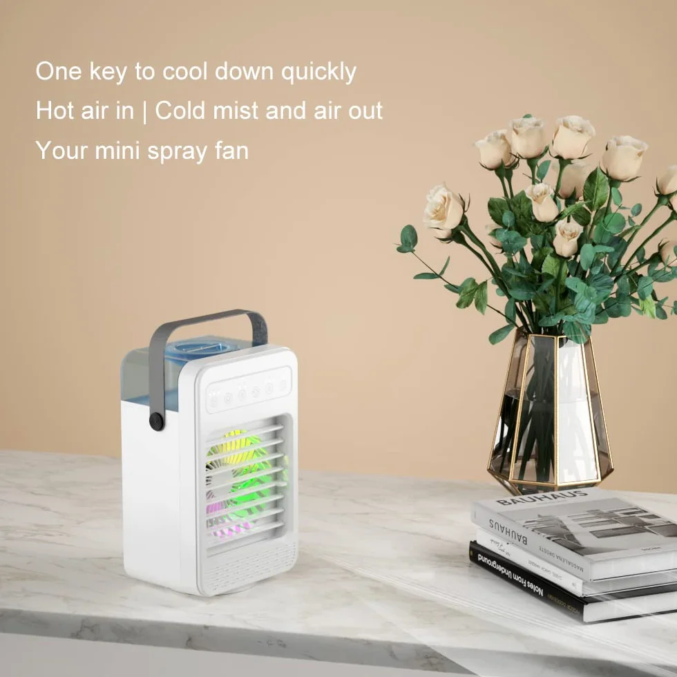 Osobisty klimatyzator 4 w 1 wentylator oscylacyjny nawilżacz 600 ml przenośny mini chłodzący
