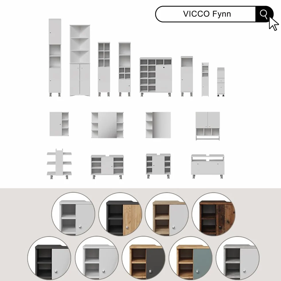 Vicco Szafka na papier toaletowy Fynn Biały 17.6 x 82.2 cm 1 drzwi