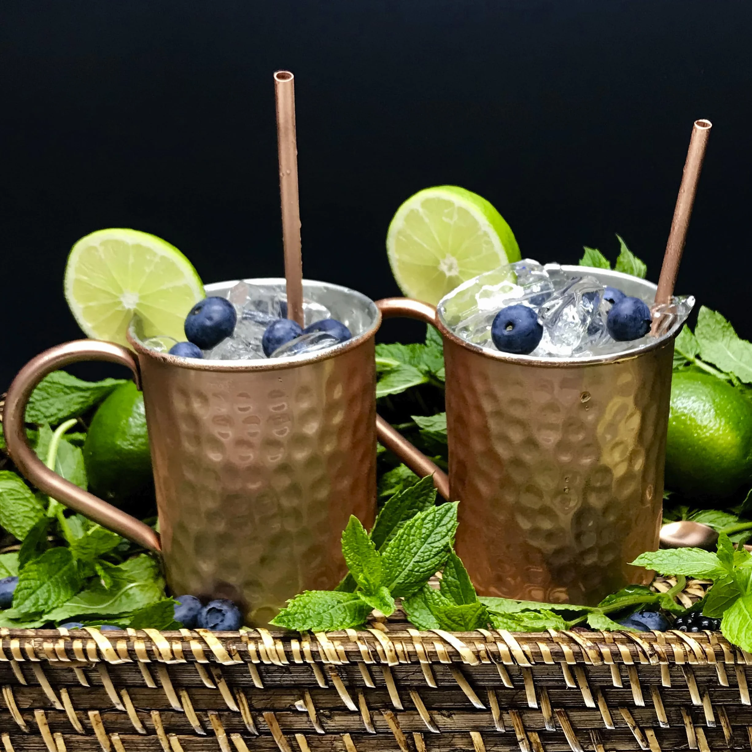 NKlaus kubek miedziany 100% czysta miedź 500 ml Moscow Mule 2 x 145 g