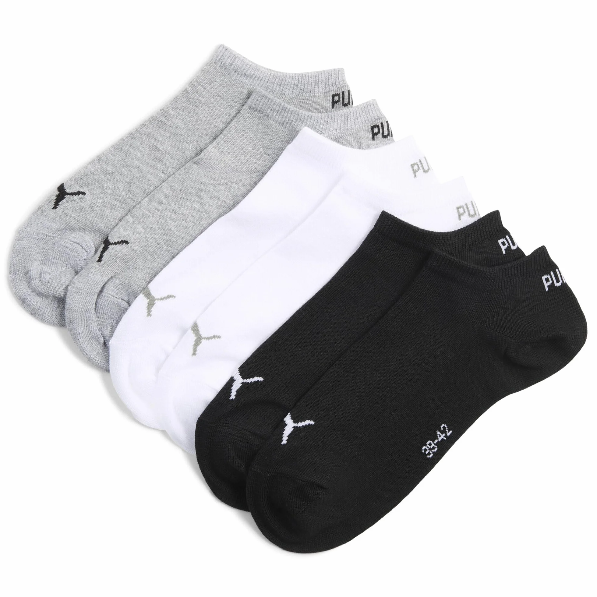 PUMA Unisex Plain Sneaker Sock, szary/biały/czarny-New, 39/42 (3 sztuki), szary/biały/czarny - nowy, 39-42 EU