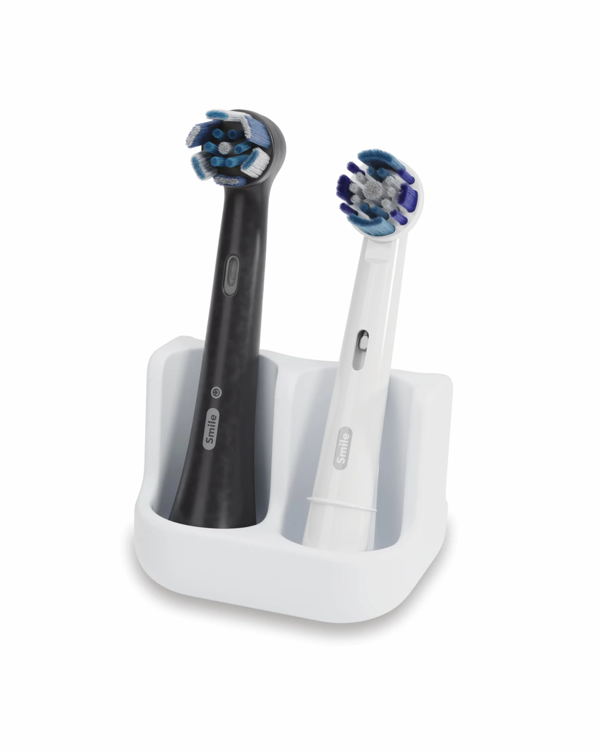 Uchwyt na 2 końcówki do szczoteczek Silikon spożywczy Biały Kompatybilny Oral-B iO Philips Sonicare Waterpik Fairywill