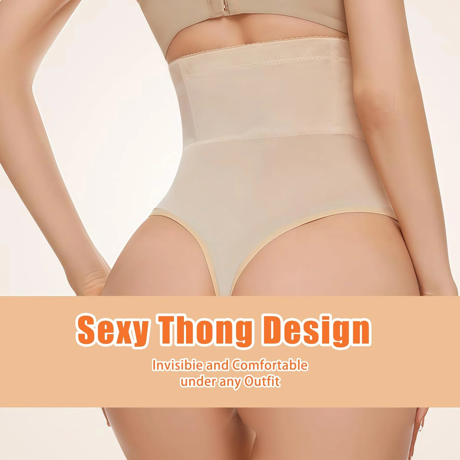 SSKHE Damskie majtki wyszczuplające brzuch, bielizna modelująca z wysokim stanem dla kobiet, shapewear wyszczuplający brzuch na imprezy, do domu., kolor skóry, XL-XXL