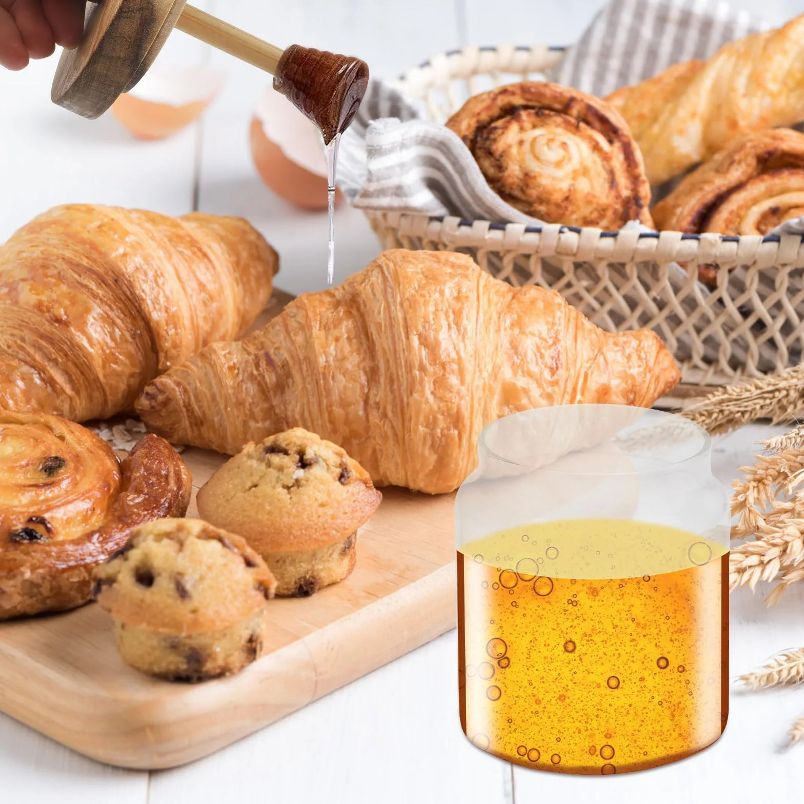 TNSLAND Dozownik miód słoiki z pokrywką 400 ml
