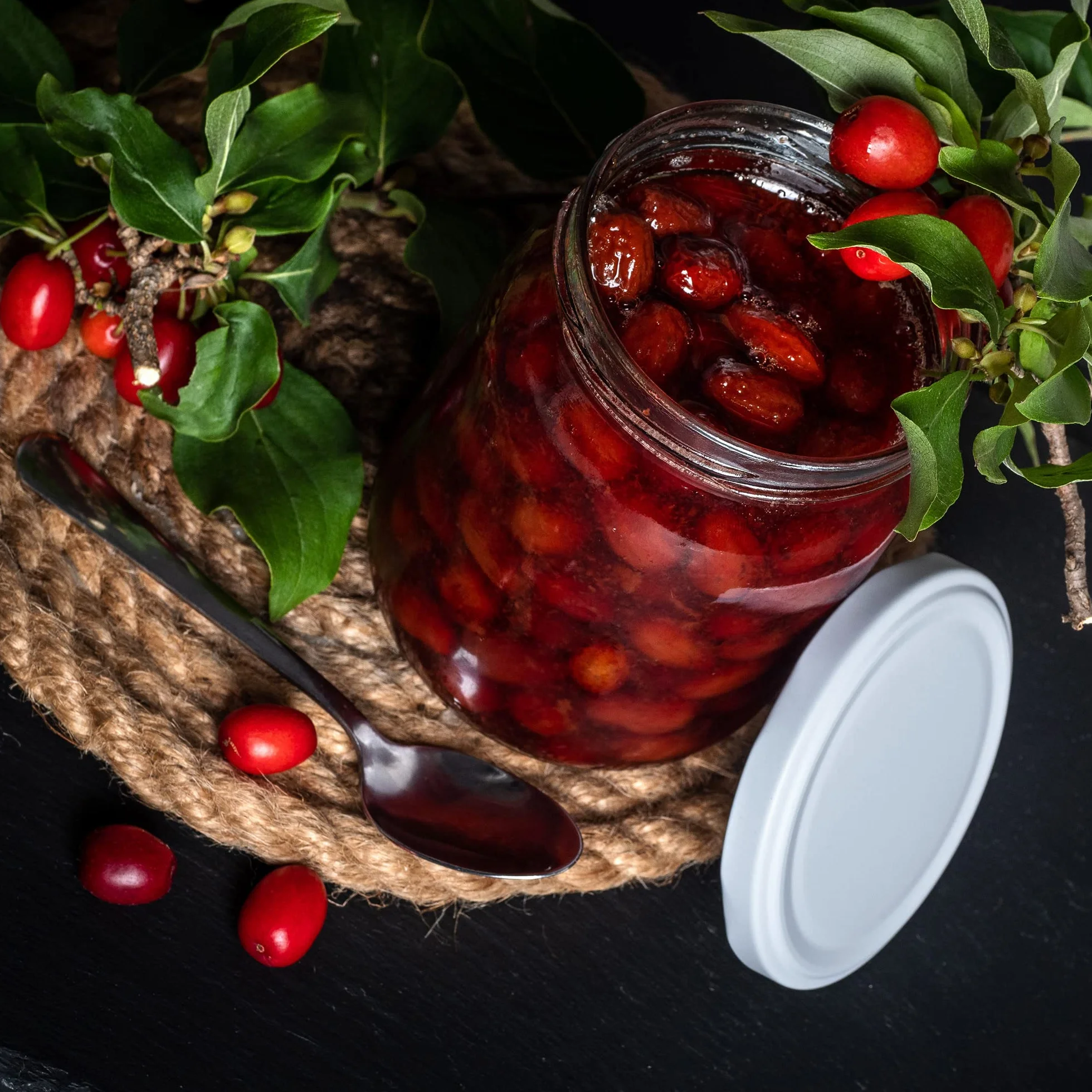 KADAX Szklane słoiki 540 ml, z hermetycznymi pokrywkami, do przechowywania domowych dżemów, miodu, marynat i kapusty kiszonej (folklor, zestaw 16 szt.)