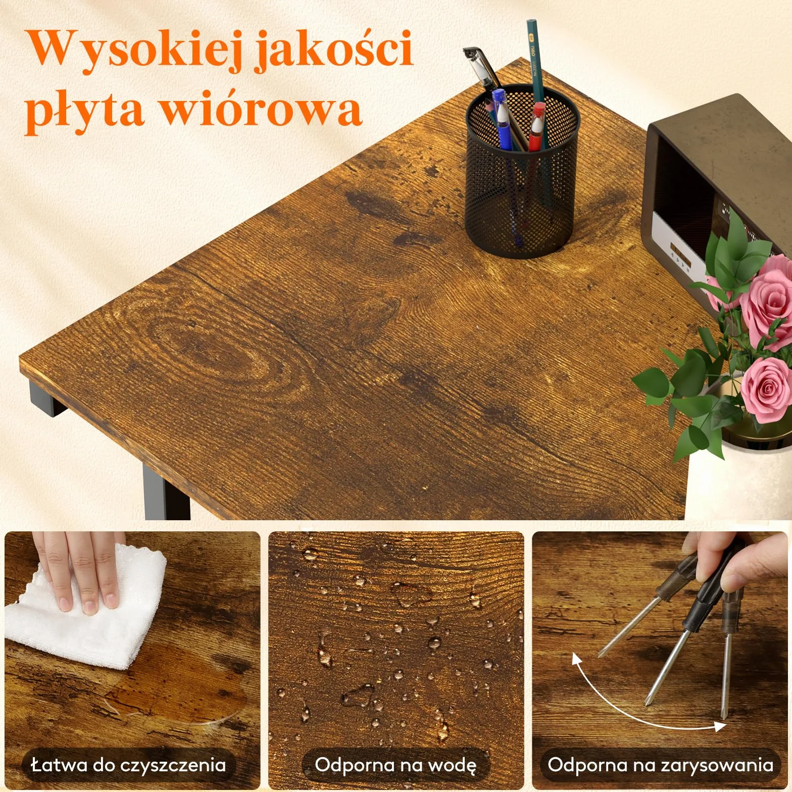 Lifewit 4-poziomowy stojak na drukarkę z kółkami, regulowaną półką, rdzawy brąz
