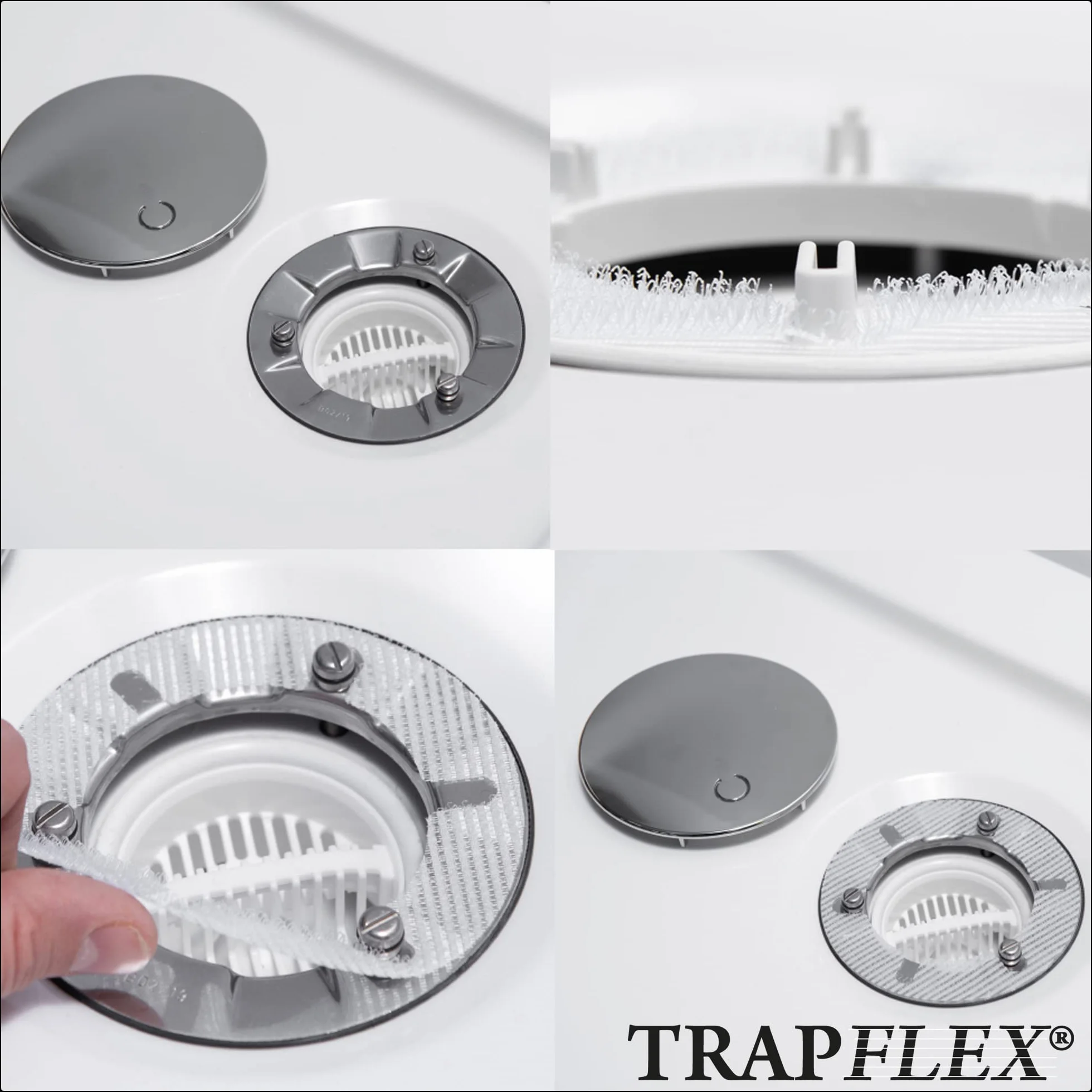 1 x Trapflex sitko do włosów/filtr do włosów + 1 x łapacz włosów (kompatybilny z zestawem odpływowym Tempoplex numer modelu 6961, 6962, 6963, zastępuje numer części 582951/6961.96)