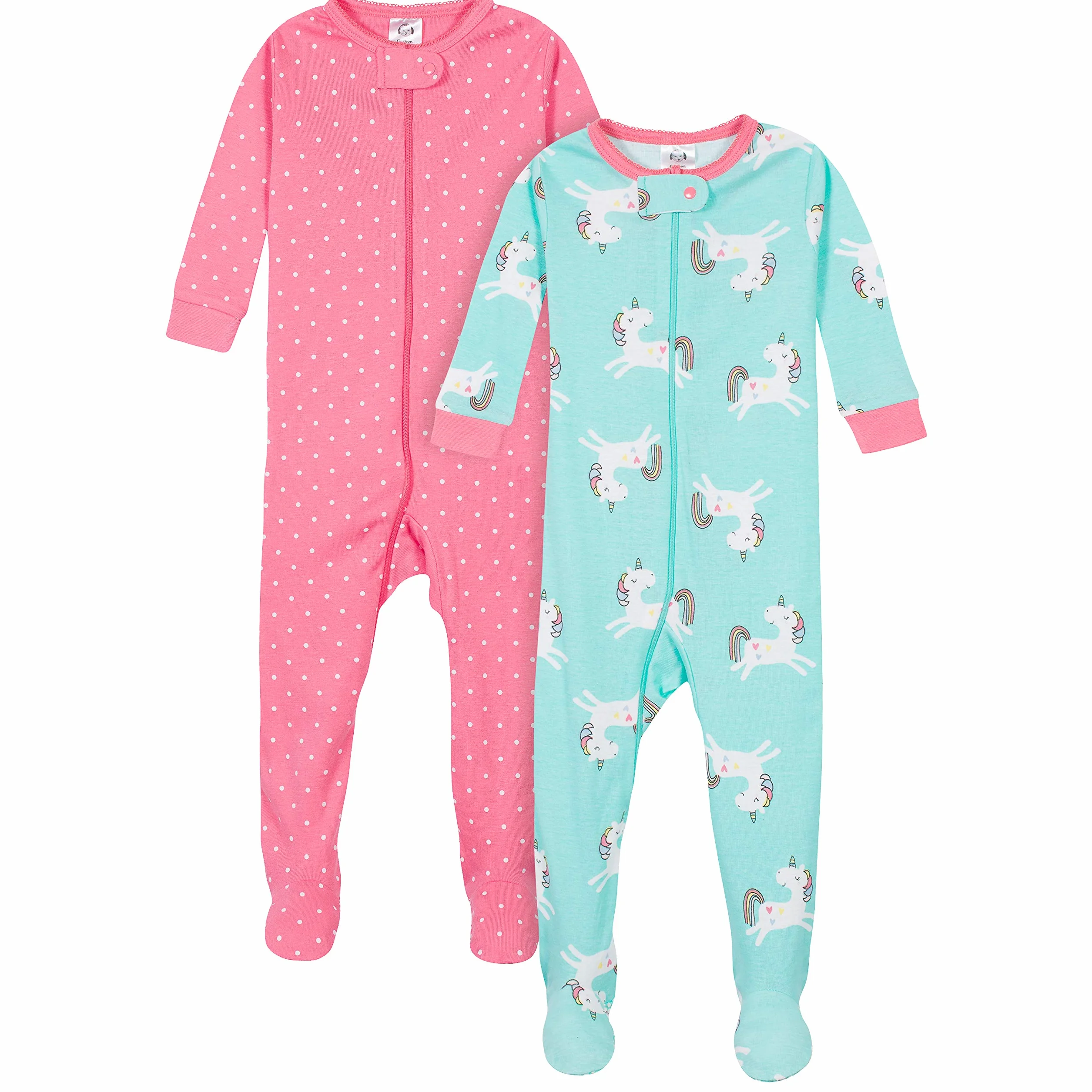 Gerber Kapcie dla niemowlęcia/dziecka Niemowlęta - dziewczynki 2-pack Footed Footed Pajamas