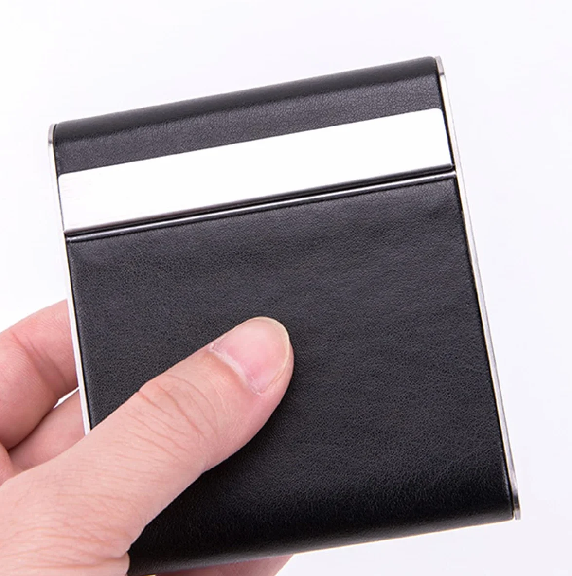 Etui na papierosy Etui na papierosy ze stali nierdzewnej Etui na papierosy z metalu Nowe etui na papierosy z włókna węglowego z magnetyczną klamrą Flip do，G