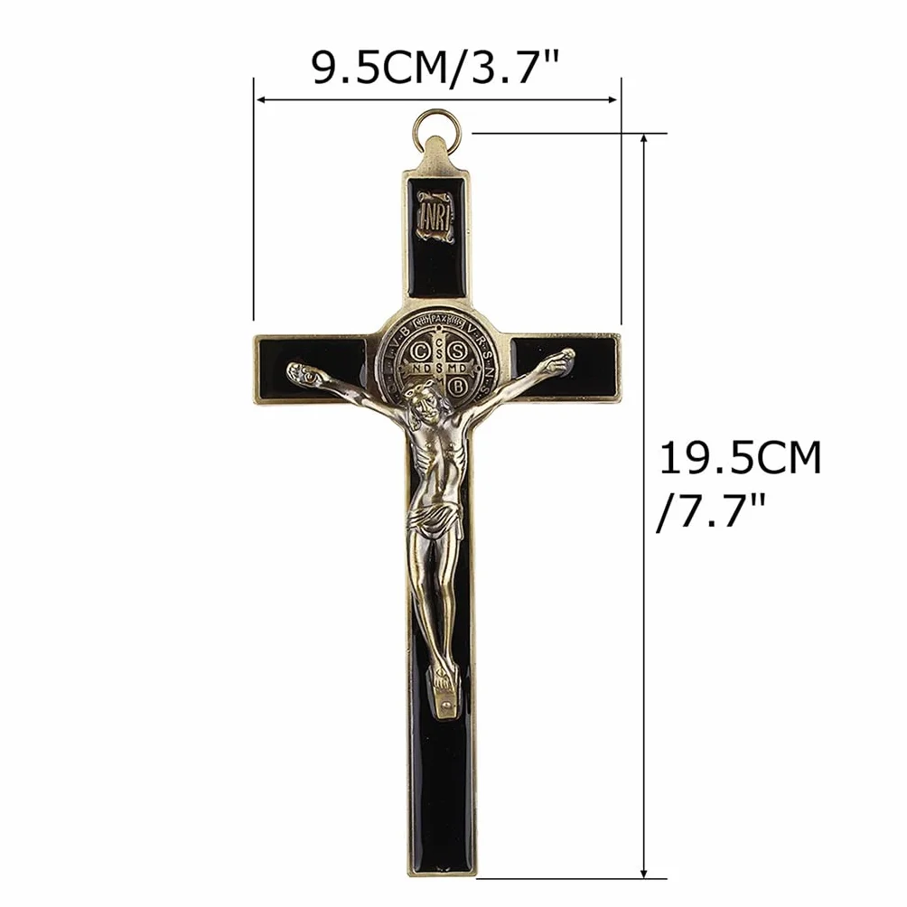 Ścienny krucyfiks krzyż Jezus Chrystus 3D Rzemiosło Dekoracja Antyczna 19,5x9,5 cm
