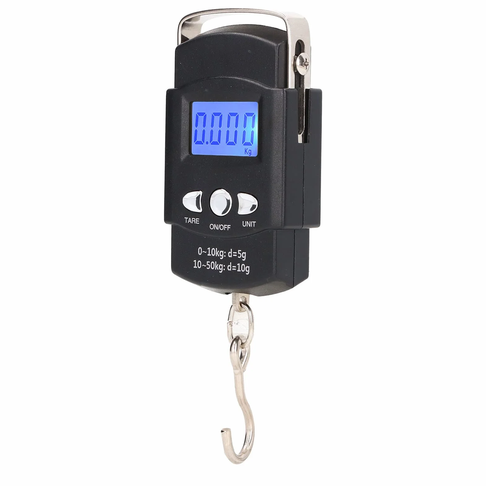 Elektroniczna Waga Hakowa 50kg z LCD, kg/Oz/Lb, Wielofunkcyjna do Bagażu i Zakupów, z 1m Ukrytą Taśmą Mierniczą