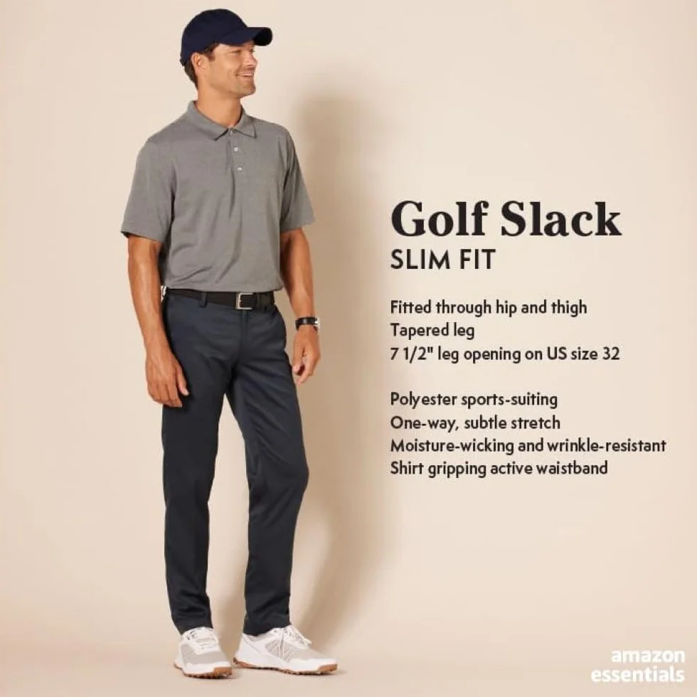 Amazon Essentials Mężczyźni Spodnie golfowe Slim-Fit Stretch