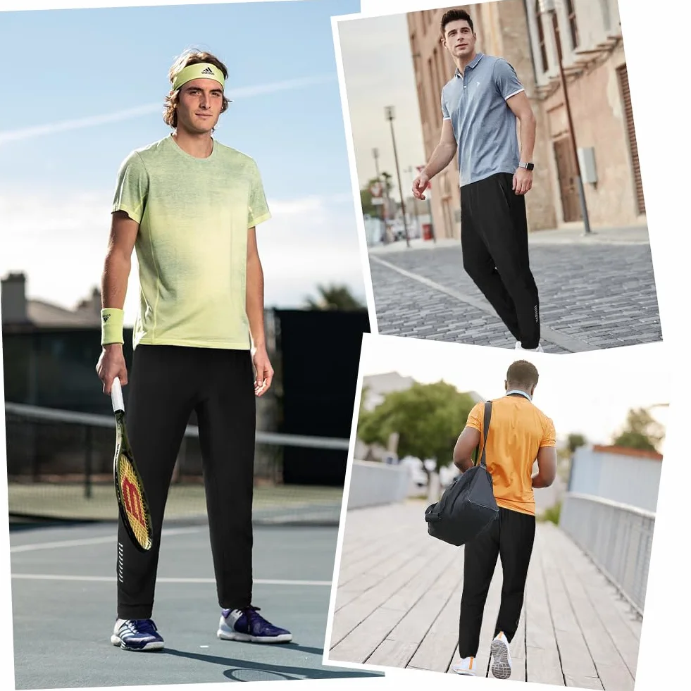 AUYAO Spodnie dresowe męskie Lightweigt spodnie do joggingu, długie męskie spodnie dresowe spodnie sportowe siłownia bieganie, przytulne, oddychające męskie joggery, suche dopasowanie, do biegania,