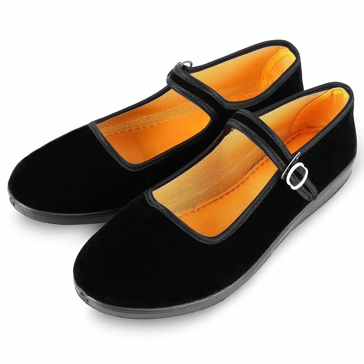 Mary Jane buty aksamitne kobiety czarne bawełna stary Pekin tkaniny mieszkania ćwiczenia buty do tańca