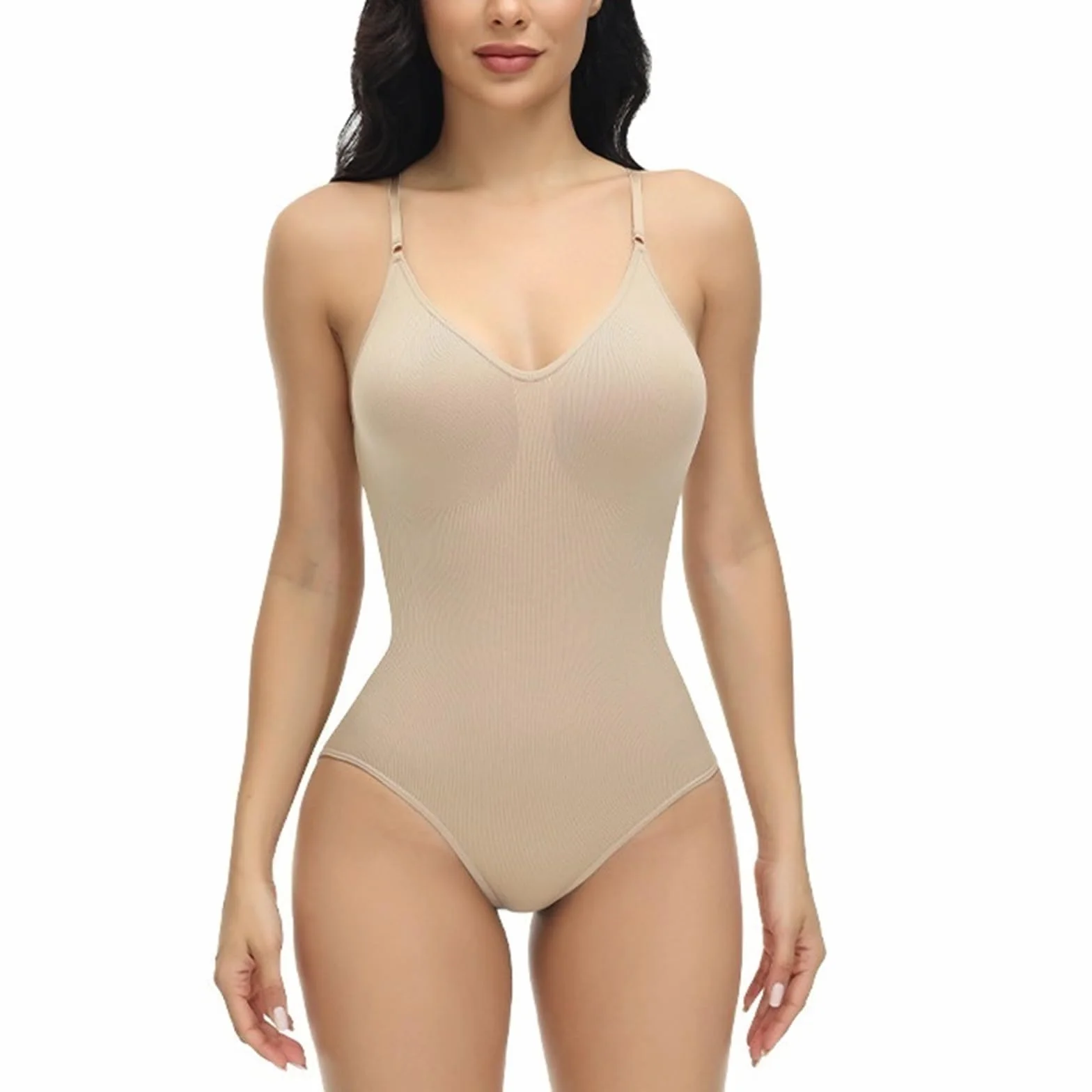 MOCHAMIK Body Shapewear dla kobiet Stringi wyszczuplają brzuch, bezszwowe bluzki z odkrytymi plecami