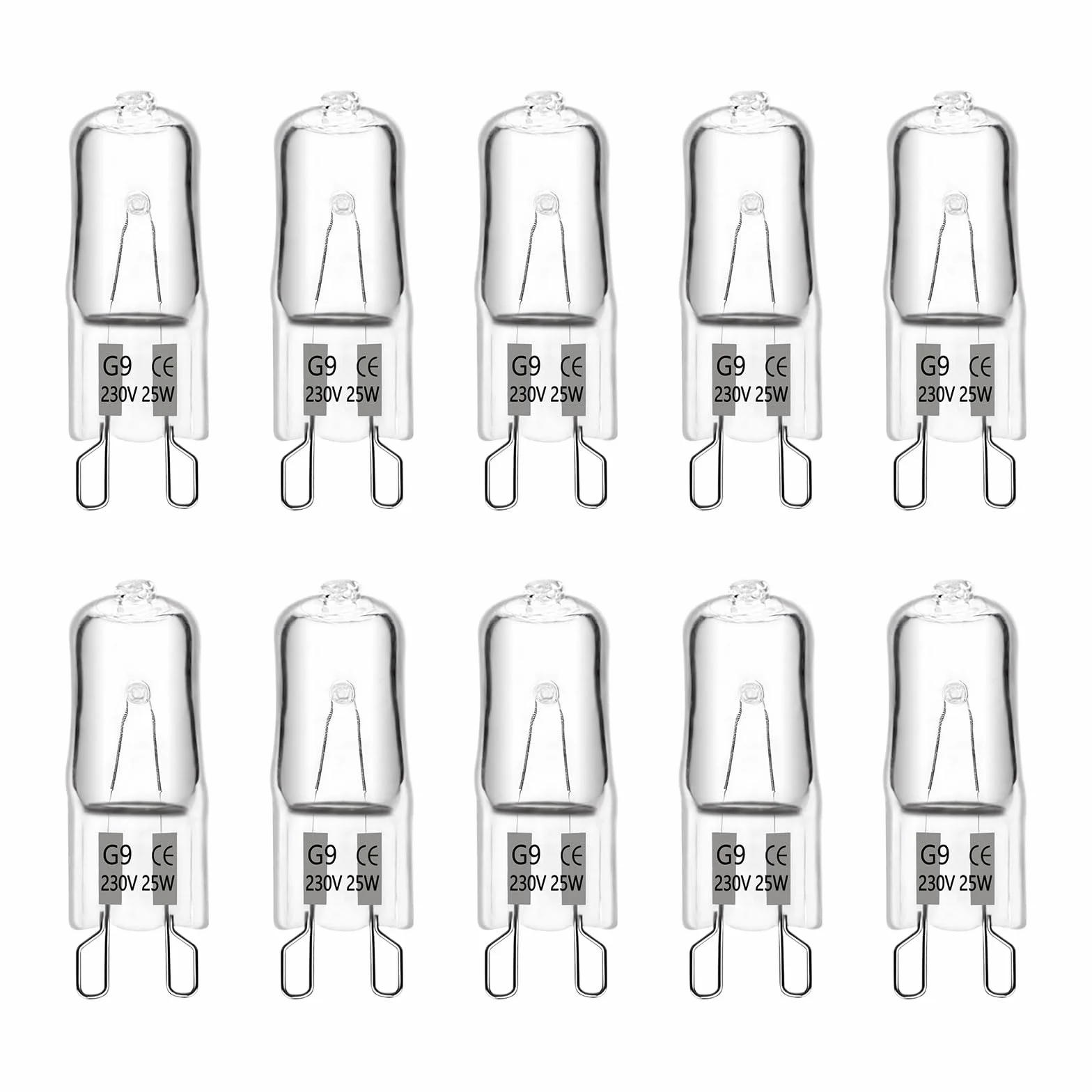Bombilla Halógena G9 25W 230V Regulable 330LM Blanco Cálido 2700K Paquete de 10