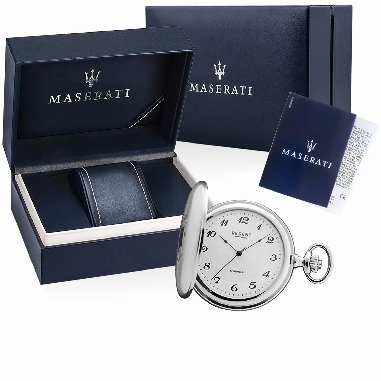 REGENT Savonnette męski zegarek kieszonkowy 50 mm mechaniczny ręczny nakręcany cyfry arabskie