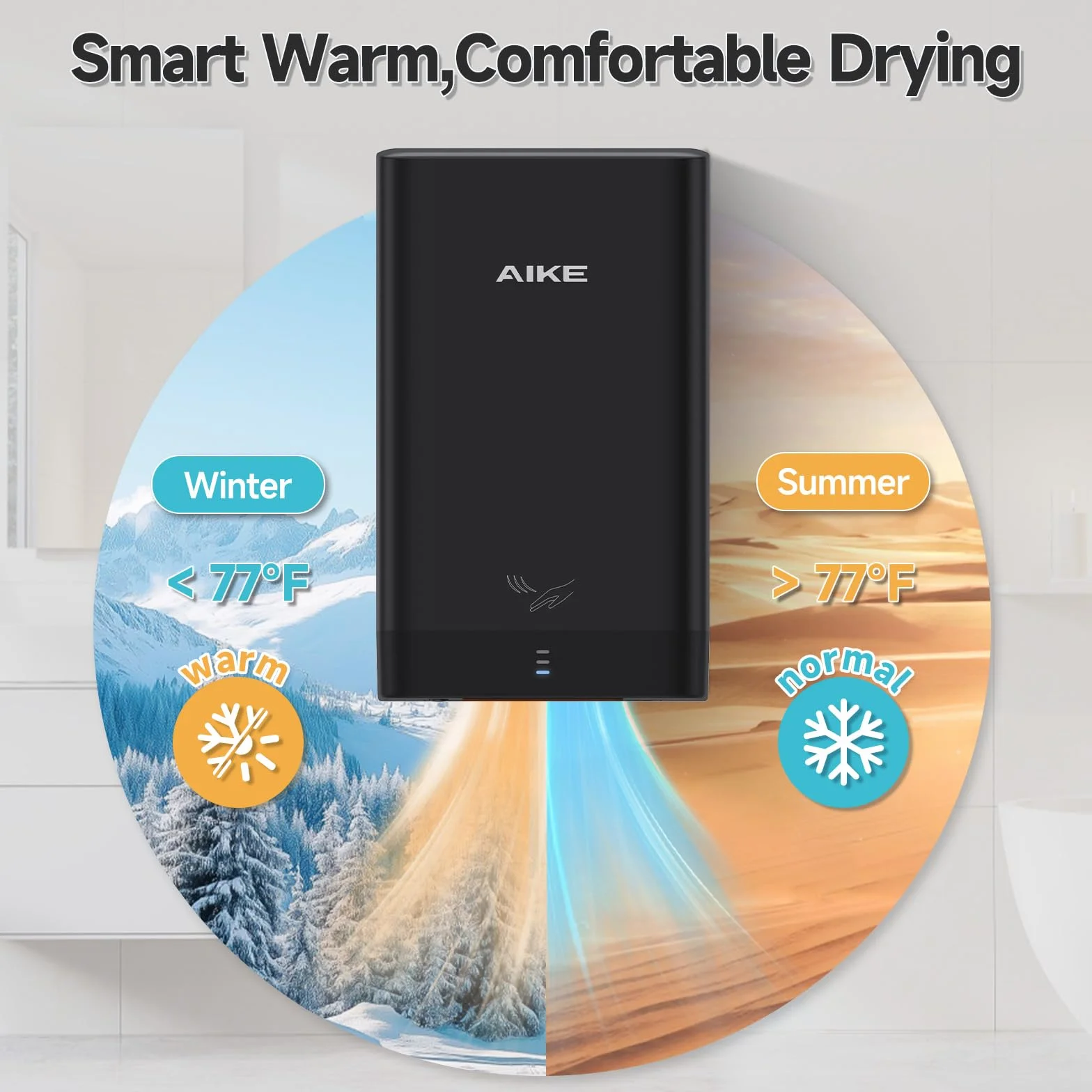 AIKE Suszarka do rąk 900W 220V ABS AK2822 Czarna