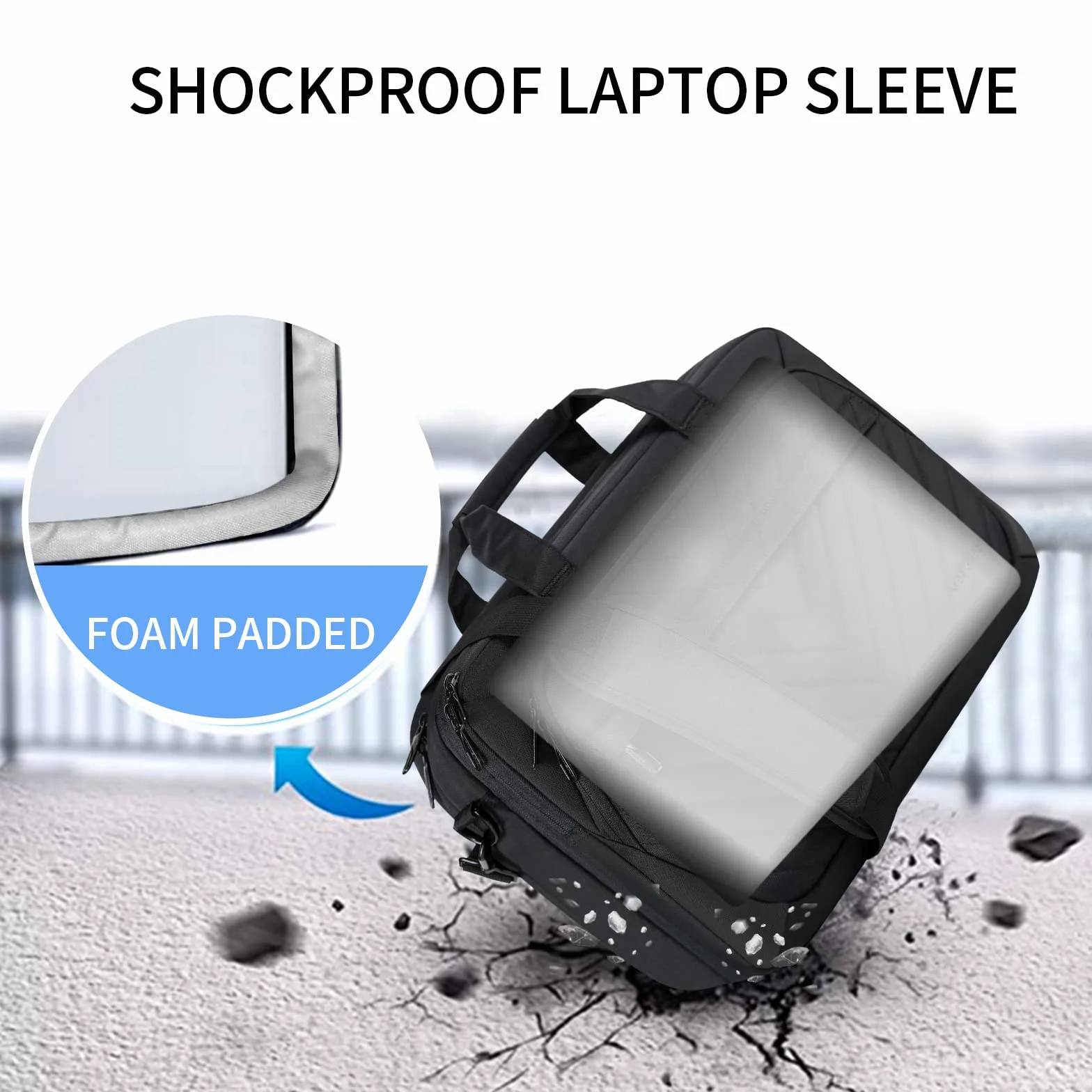 VANKEAN Torba na laptopa 17" dla kobiet i mężczyzn, modna, przyjazna dla TSA, wodoszczelna aktówka na podróż służbową, do szkoły, torba robocza z przegródkami RFID, czarna