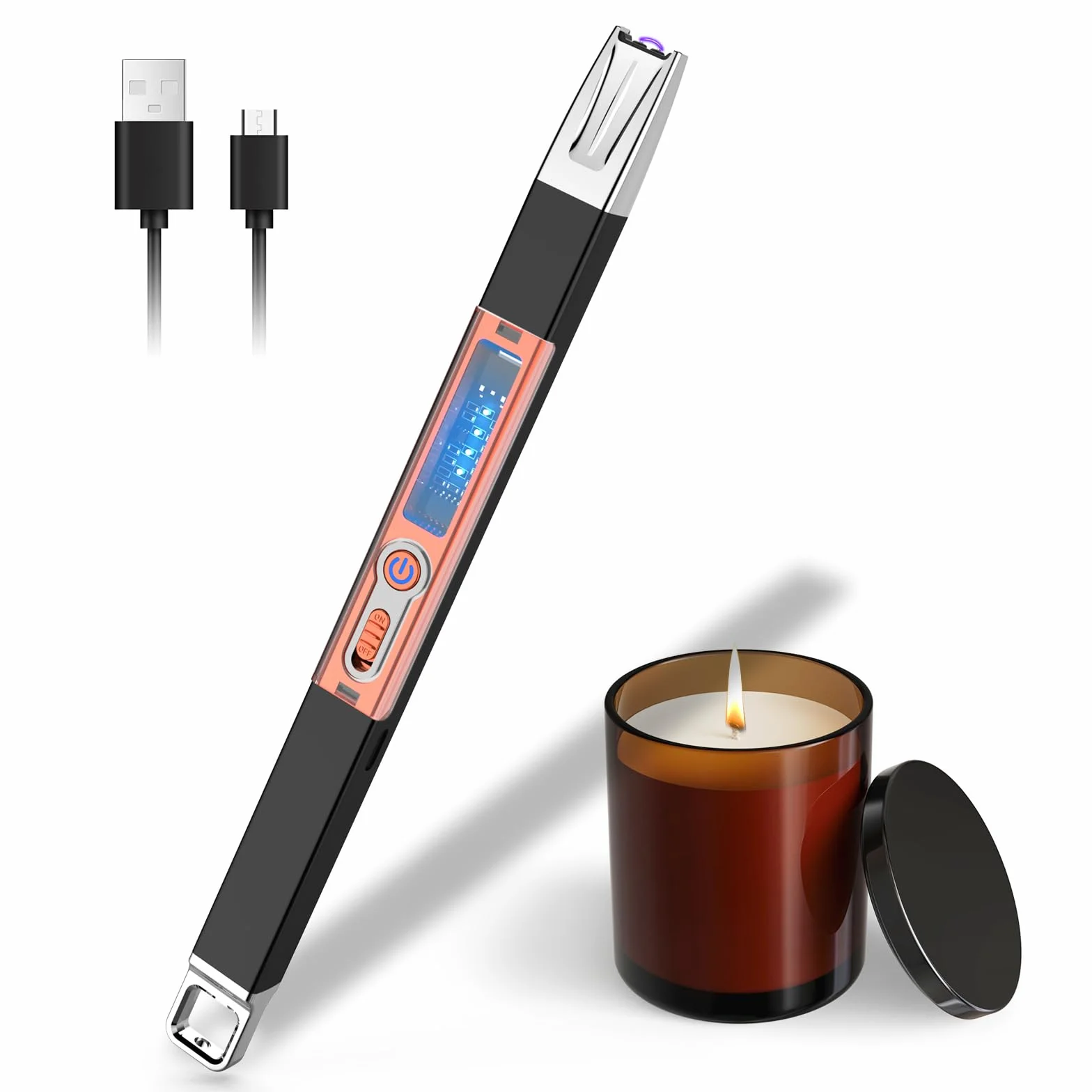 Zapalniczka plazmowa ładowana USB wiatroszczelna bezpłomieniowa czarna