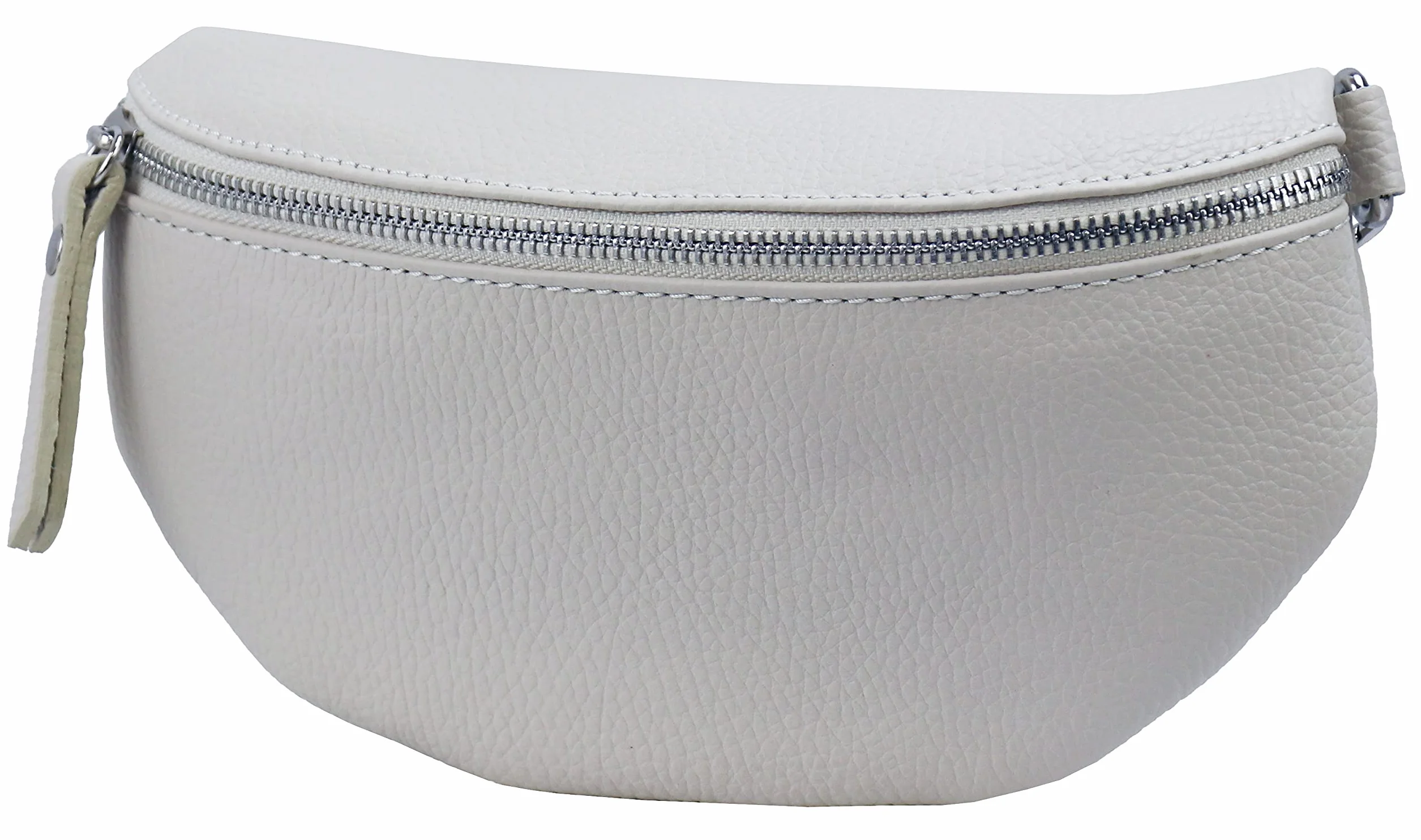 SH Leder ® Torba biodrowa z prawdziwej skóry dla kobiet i mężczyzn, uniseks, na festiwal, podróż, torba na brzuch, mała torba Crossbody Bag damska skórzana torba 23 x 12 cm AVA G292, jasnoszary, S