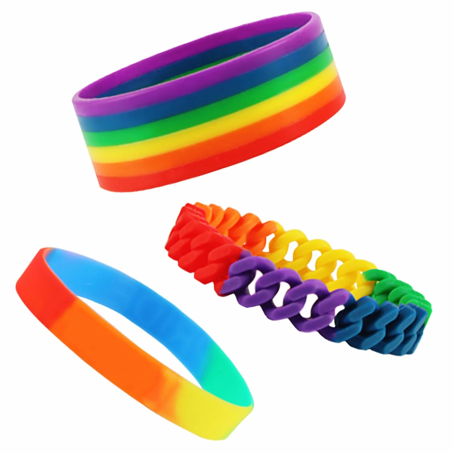 Tęczowa bransoletka LGBT Gay Pride, silikon, 18 cm