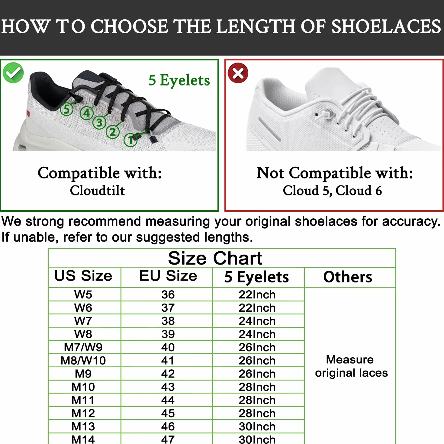 Endoto Sznurówki do On Cloudtilt sznurowadła Shoe Laces Shoelaces | Płaskie sznurówki 4 mm｜Elastyczne bez wiązania｜Szybkie zakładanie｜100% Nylon