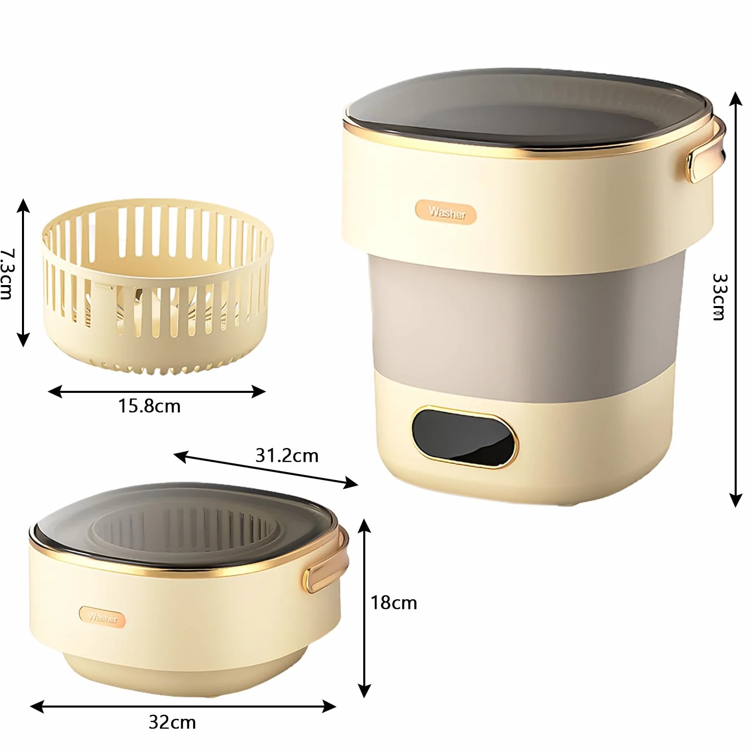 Pralka mini 15 l 2,5 kg składana przenośna z wirówką