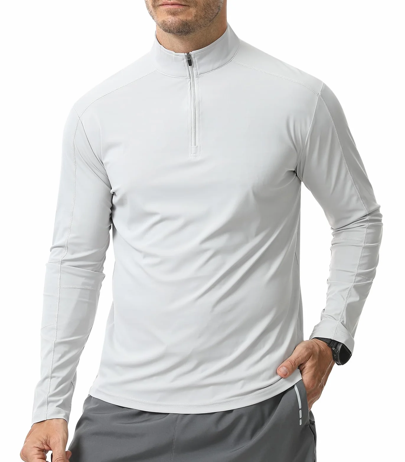 Koszulka męska anty UV 1/4 Zip Rashguard koszule szybkie surfowanie