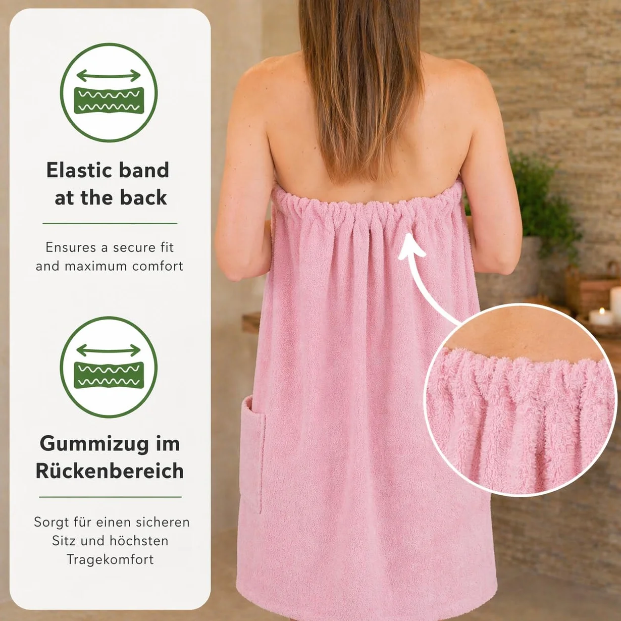 Betz frotte kilt do sauny z guzikami 100% bawełna 420 g/m² kolor lotos BERLIN