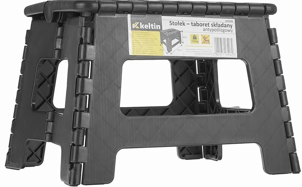 STOŁEK DRABINA STOPIEŃ KRZESŁO TABORET SKŁADANY ANTYPOŚLIZGOWY 22CM 150KG