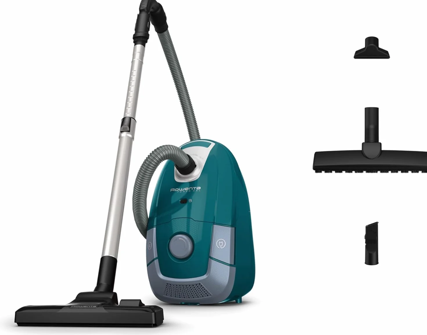 Rowenta RO3143 Power XXL odkurzacz podłogowy z workiem | 900 W | worek na kurz 4,5 l | promień działania 12 m | 3-stopniowe filtrowanie | w zestawie dysza do parkietu, ssawka szczelinowa 2 w 1, dysza