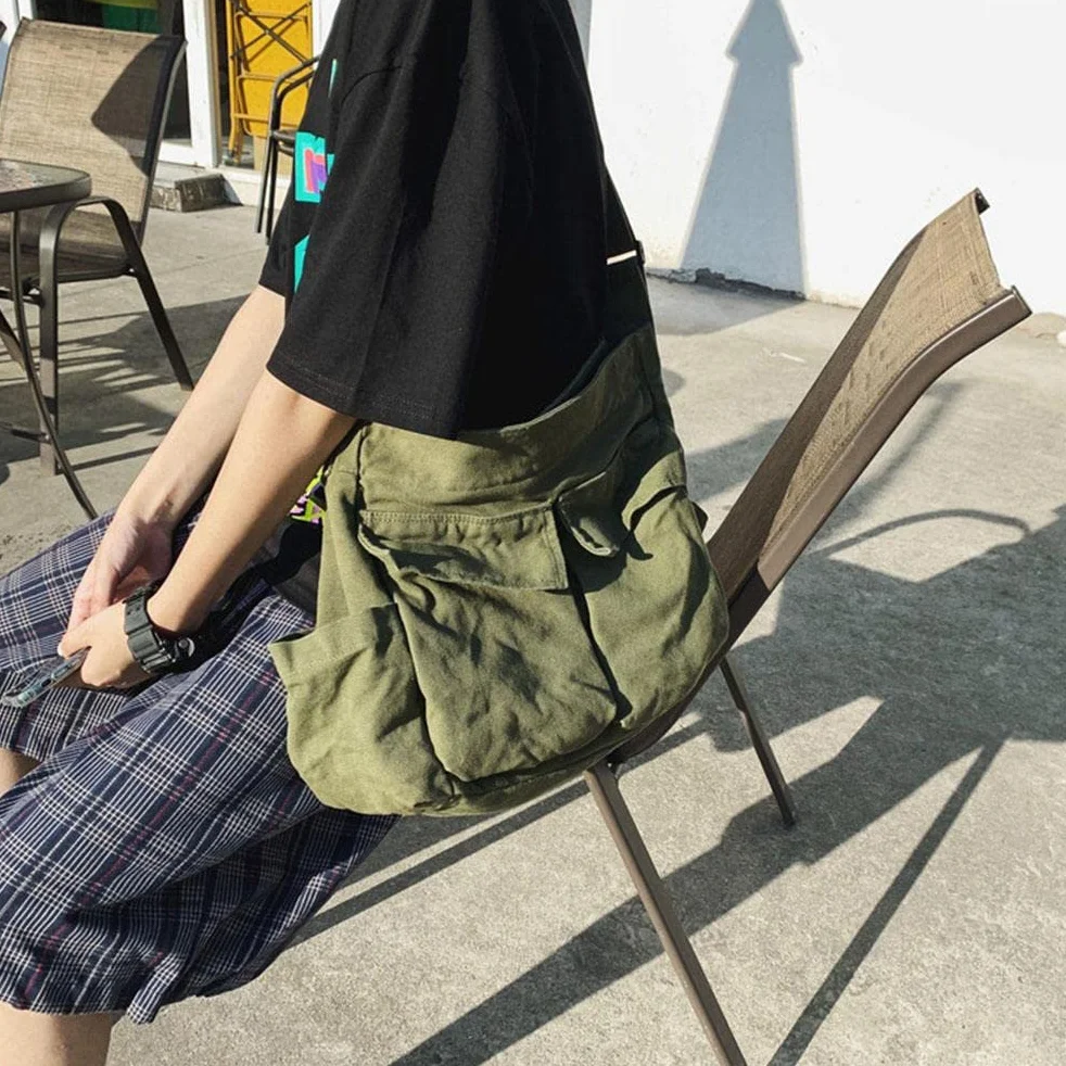 Torba na ramię, Torba na messenger Canvas Duża pojemność Hobo Crossbody Bag z wieloma kieszeniami Casual Bags Shoulder Tote Bag for Women and Men,34 * 15 * 40cm