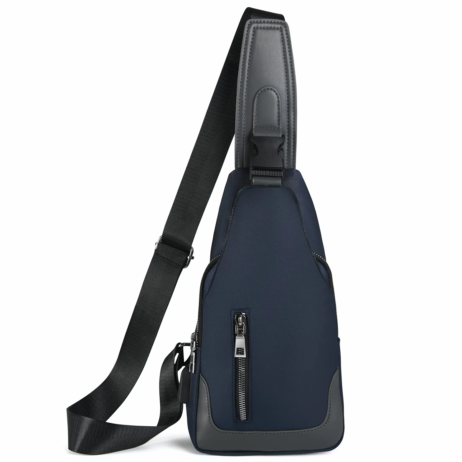 Aucuu Torba na ramię, na klatkę piersiową, z portem ładowania USB, dla mężczyzn i kobiet, lekka, typu crossbody, do wędrówek, jazdy na rowerze, podróży, zakupów, NIEBIESKI, 1