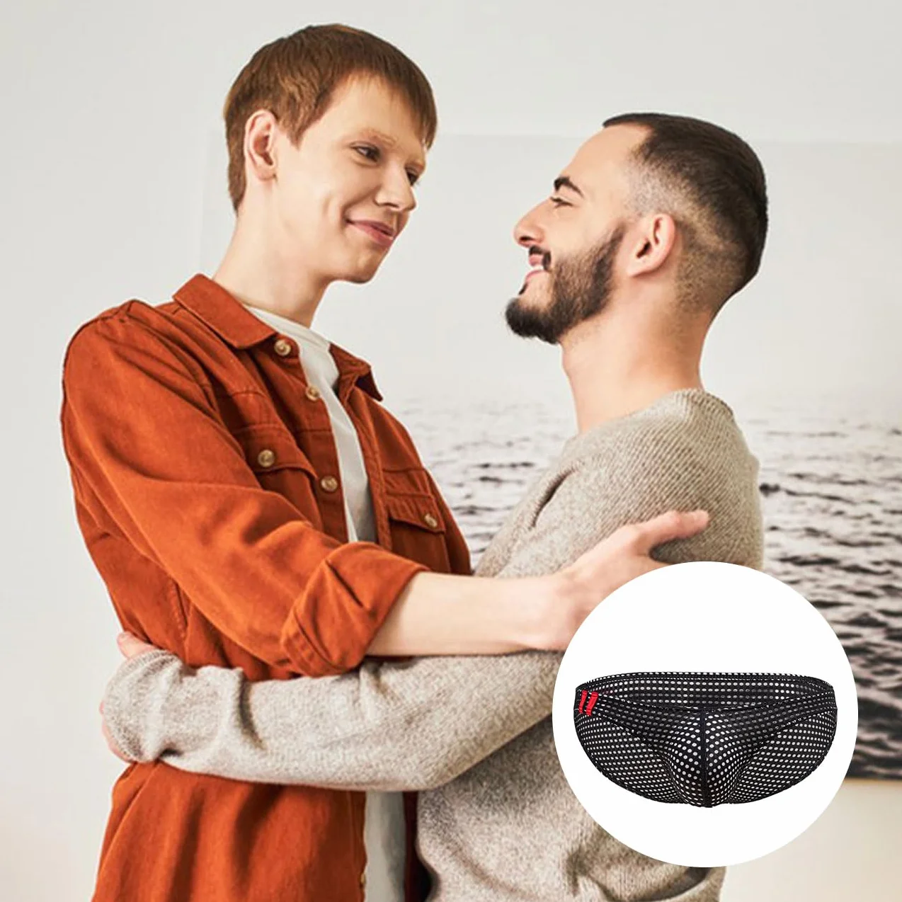 Męskie Stringi Siateczkowe Niski Stan Seksowne Majtki Mesh Nylon Elastan Wygodne U Przestrzeń Dla Mężczyzn Bielizna Przewiewne One Size